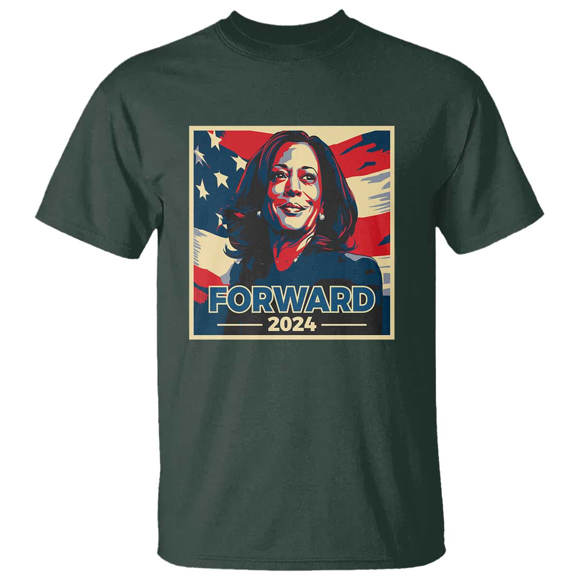 Harris Supporter T Shirt Forward 2024 American Election USA Flag - Wonder Print Shop