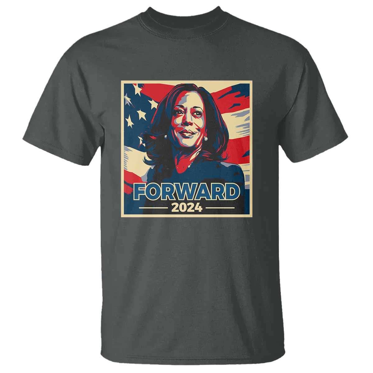 Harris Supporter T Shirt Forward 2024 American Election USA Flag - Wonder Print Shop