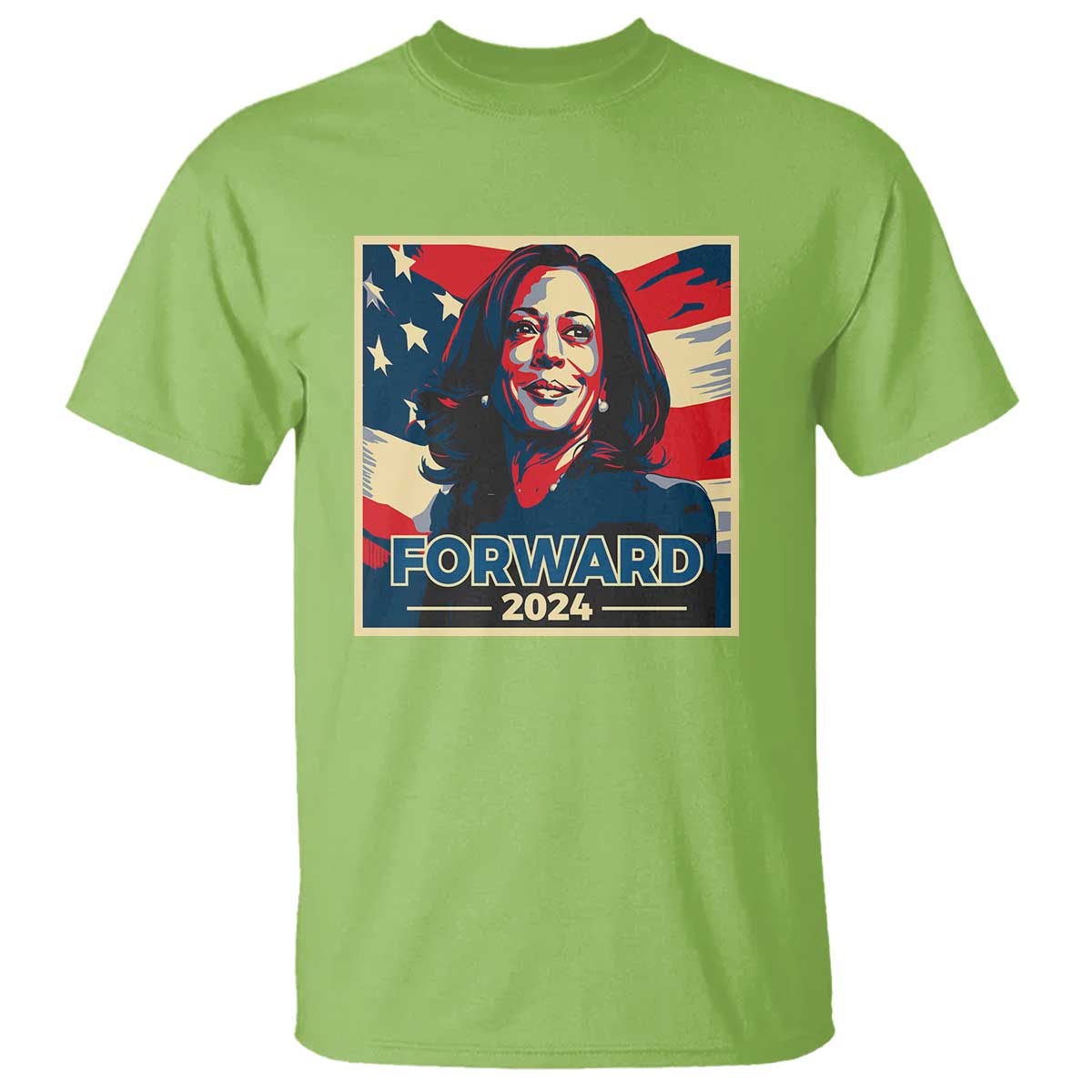 Harris Supporter T Shirt Forward 2024 American Election USA Flag - Wonder Print Shop