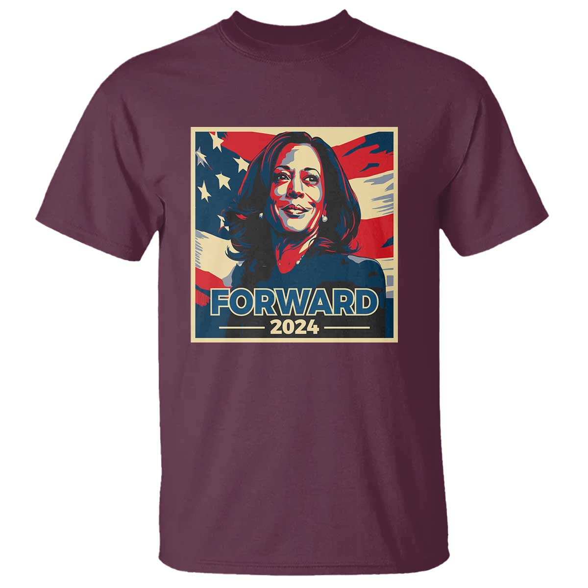 Harris Supporter T Shirt Forward 2024 American Election USA Flag - Wonder Print Shop