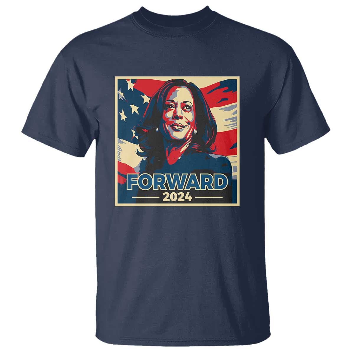 Harris Supporter T Shirt Forward 2024 American Election USA Flag - Wonder Print Shop