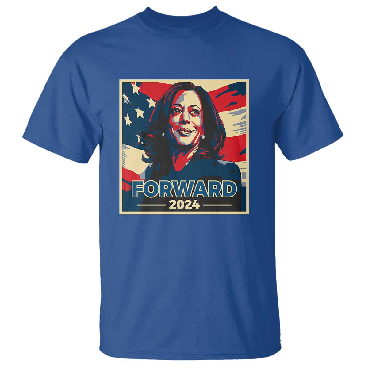 Harris Supporter T Shirt Forward 2024 American Election USA Flag - Wonder Print Shop