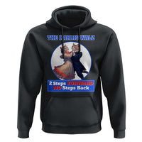 The Harris Walz Hoodie 2 Steps Forward No Steps Back Cat Dancing - Wonder Print Shop