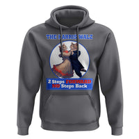 The Harris Walz Hoodie 2 Steps Forward No Steps Back Cat Dancing - Wonder Print Shop
