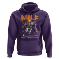 Funny Football Lover Hoodie MILF Man I Love Football Skeleton Player Bat - Wonder Print Shop