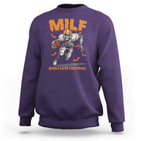 Funny Football Lover Sweatshirt MILF Man I Love Football Skeleton Player Bat - Wonder Print Shop
