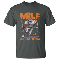 Funny Football Lover T Shirt MILF Man I Love Football Skeleton Player Bat - Wonder Print Shop