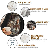 Native American Pride Throw Blanket Free Like An Eagle Fearless Like A Wolf Vintage Flag - Wonder Print Shop