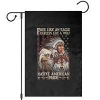 Native American Pride Garden Flag Free Like An Eagle Fearless Like A Wolf Vintage Flag - Wonder Print Shop