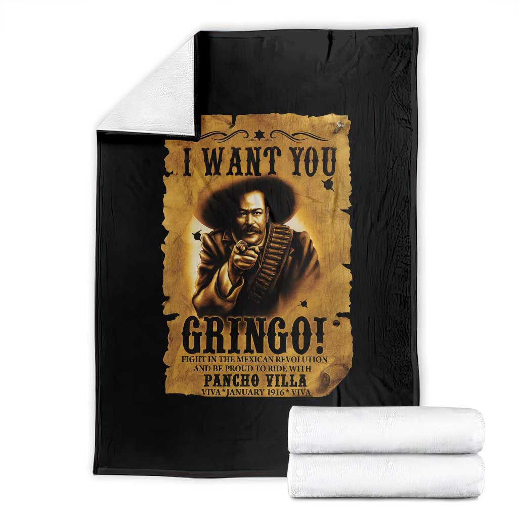 Pancho Villa Throw Blanket I Want You Gringo Fight In The Mexican Revolution - Wonder Print Shop