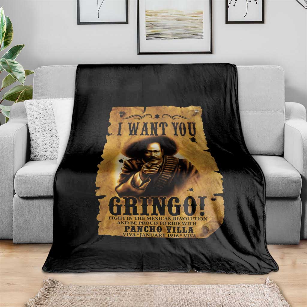 Pancho Villa Throw Blanket I Want You Gringo Fight In The Mexican Revolution - Wonder Print Shop
