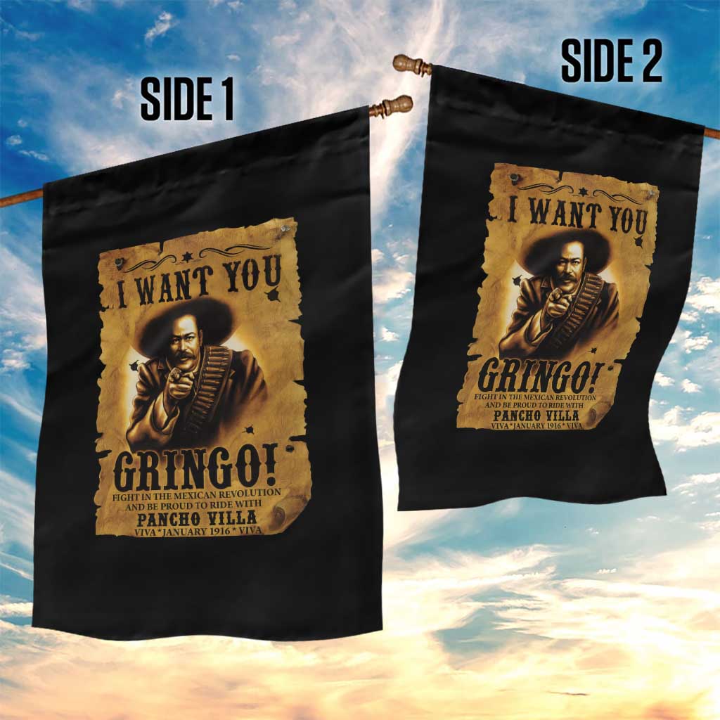 Pancho Villa Garden Flag I Want You Gringo Fight In The Mexican Revolution - Wonder Print Shop