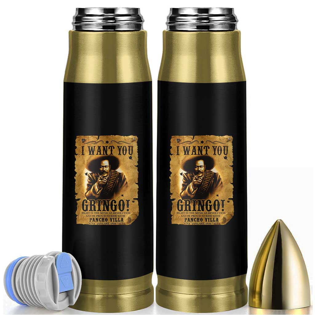 Pancho Villa Bullet Tumbler I Want You Gringo Fight In The Mexican Revolution - Wonder Print Shop
