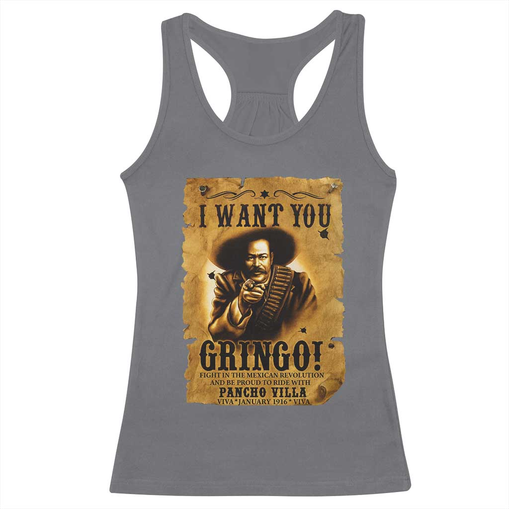 Pancho Villa Racerback Tank Top I Want You Gringo Fight In The Mexican Revolution - Wonder Print Shop