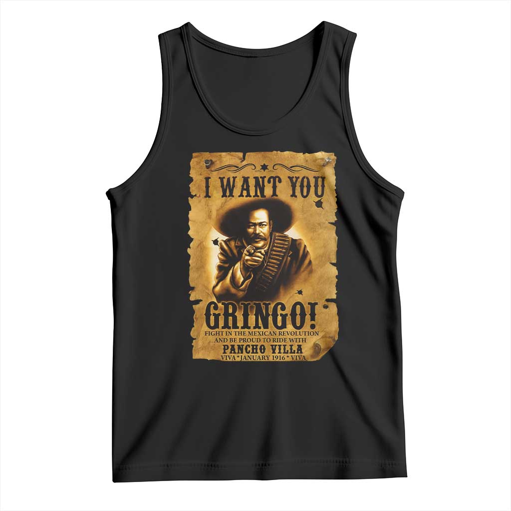Pancho Villa Tank Top I Want You Gringo Fight In The Mexican Revolution - Wonder Print Shop