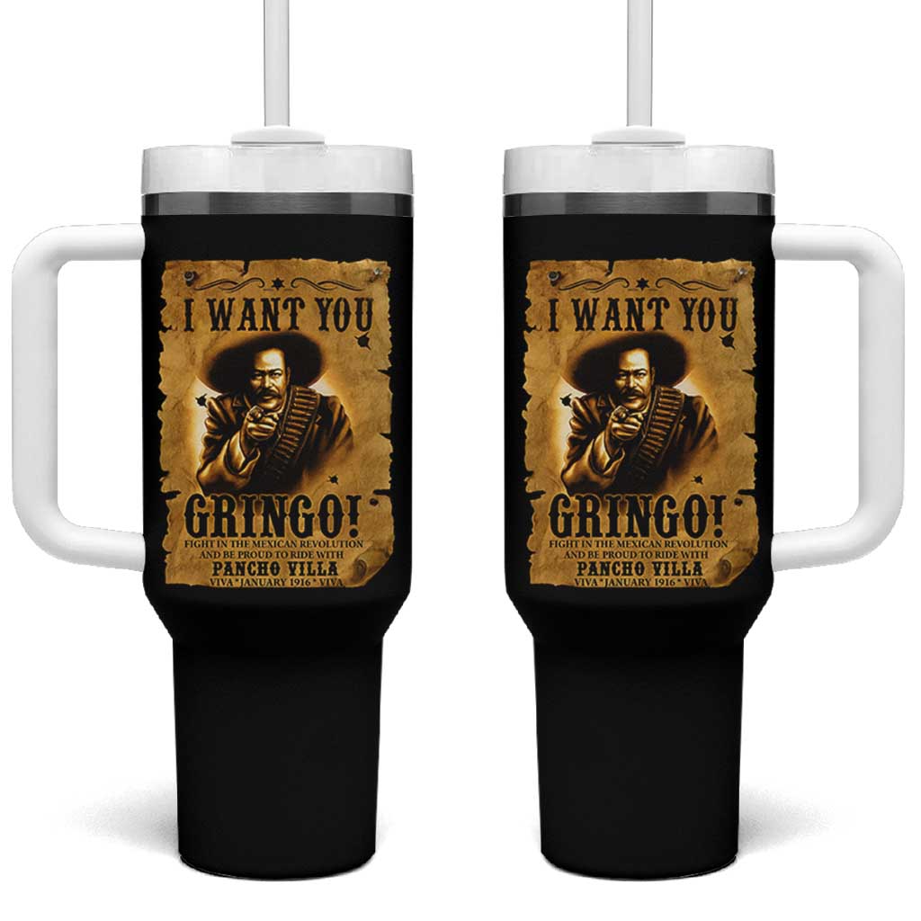Pancho Villa Tumbler With Handle I Want You Gringo Fight In The Mexican Revolution - Wonder Print Shop