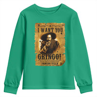 Pancho Villa Youth Sweatshirt I Want You Gringo Fight In The Mexican Revolution - Wonder Print Shop