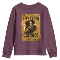 Pancho Villa Youth Sweatshirt I Want You Gringo Fight In The Mexican Revolution - Wonder Print Shop