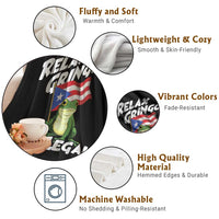 Funny Relax Gringo I Am Legal Throw Blanket Puerto Rico Flag Coqui Frog - Wonder Print Shop