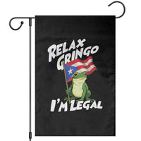 Funny Relax Gringo I Am Legal Garden Flag Puerto Rico Flag Coqui Frog - Wonder Print Shop