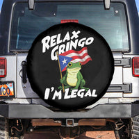Funny Relax Gringo I Am Legal Spare Tire Cover Puerto Rico Flag Coqui Frog - Wonder Print Shop