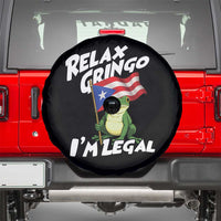 Funny Relax Gringo I Am Legal Spare Tire Cover Puerto Rico Flag Coqui Frog - Wonder Print Shop