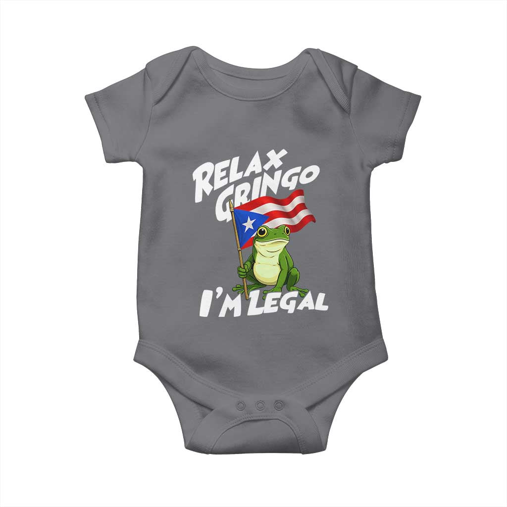 Funny Relax Gringo I Am Legal Baby Onesie Puerto Rico Flag Coqui Frog - Wonder Print Shop