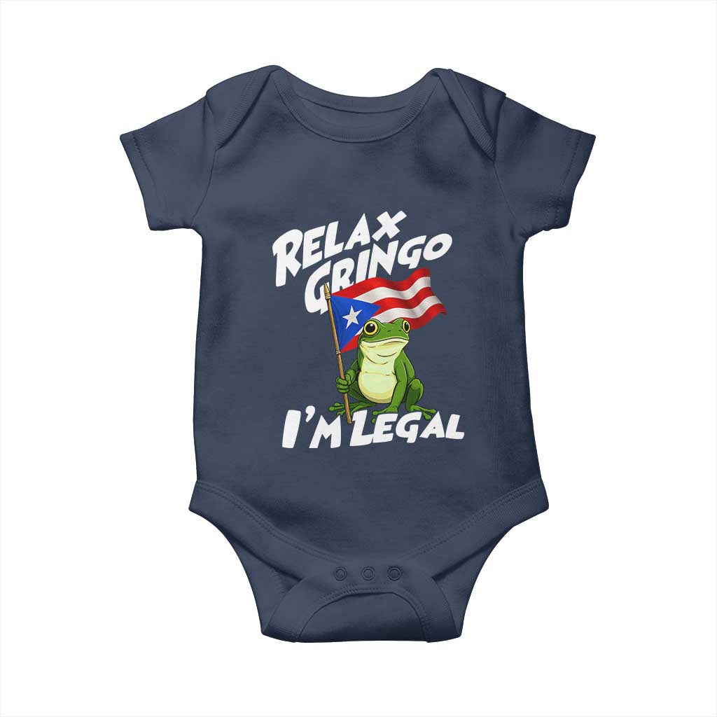 Funny Relax Gringo I Am Legal Baby Onesie Puerto Rico Flag Coqui Frog - Wonder Print Shop