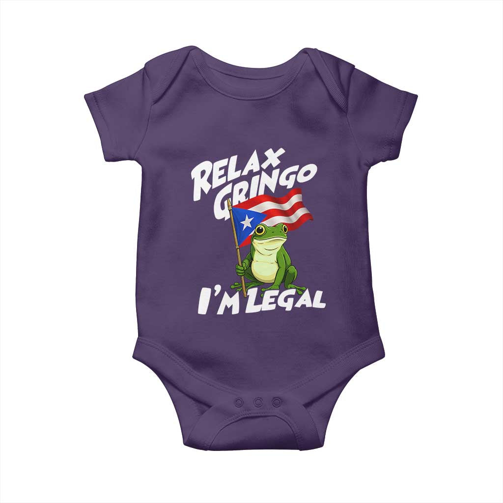 Funny Relax Gringo I Am Legal Baby Onesie Puerto Rico Flag Coqui Frog - Wonder Print Shop