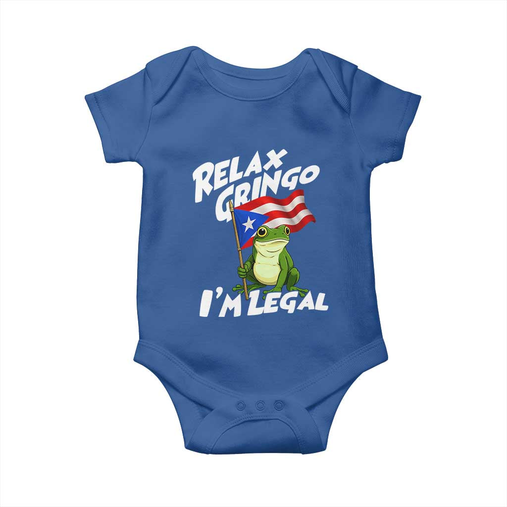 Funny Relax Gringo I Am Legal Baby Onesie Puerto Rico Flag Coqui Frog - Wonder Print Shop