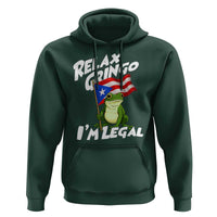Funny Relax Gringo I Am Legal Hoodie Puerto Rico Flag Coqui Frog - Wonder Print Shop