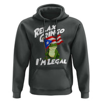 Funny Relax Gringo I Am Legal Hoodie Puerto Rico Flag Coqui Frog - Wonder Print Shop