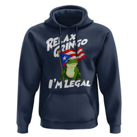 Funny Relax Gringo I Am Legal Hoodie Puerto Rico Flag Coqui Frog - Wonder Print Shop