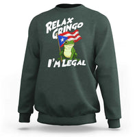 Funny Relax Gringo I Am Legal Sweatshirt Puerto Rico Flag Coqui Frog - Wonder Print Shop