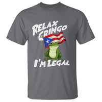 Funny Relax Gringo I Am Legal T Shirt Puerto Rico Flag Coqui Frog - Wonder Print Shop