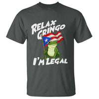 Funny Relax Gringo I Am Legal T Shirt Puerto Rico Flag Coqui Frog - Wonder Print Shop