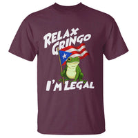 Funny Relax Gringo I Am Legal T Shirt Puerto Rico Flag Coqui Frog - Wonder Print Shop