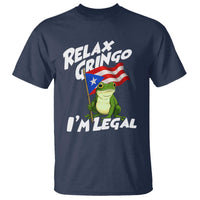 Funny Relax Gringo I Am Legal T Shirt Puerto Rico Flag Coqui Frog - Wonder Print Shop