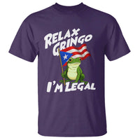 Funny Relax Gringo I Am Legal T Shirt Puerto Rico Flag Coqui Frog - Wonder Print Shop