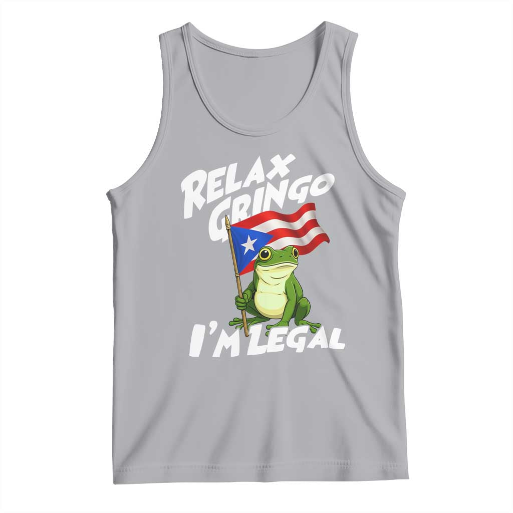 Funny Relax Gringo I Am Legal Tank Top Puerto Rico Flag Coqui Frog - Wonder Print Shop