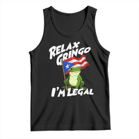 Funny Relax Gringo I Am Legal Tank Top Puerto Rico Flag Coqui Frog - Wonder Print Shop