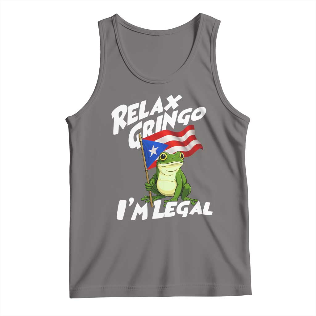 Funny Relax Gringo I Am Legal Tank Top Puerto Rico Flag Coqui Frog - Wonder Print Shop