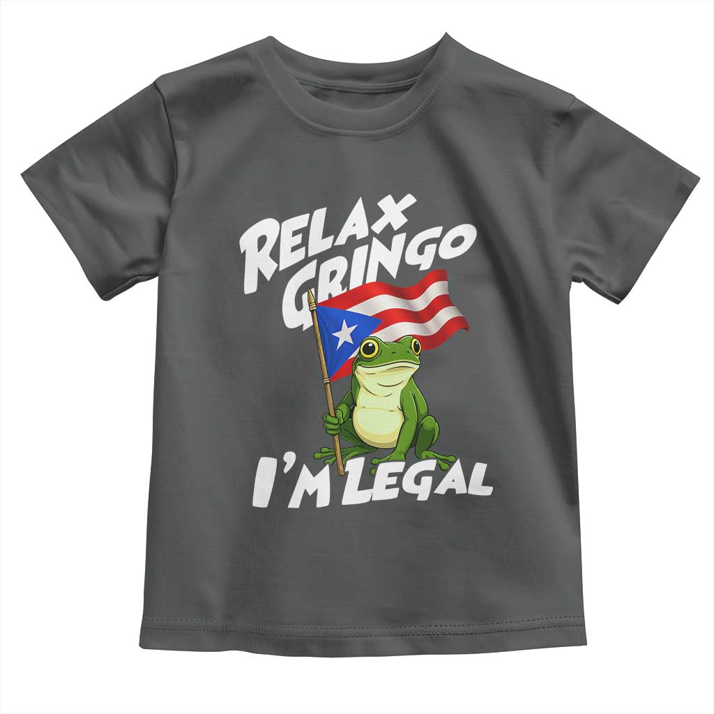 Funny Relax Gringo I Am Legal Toddler T Shirt Puerto Rico Flag Coqui Frog - Wonder Print Shop
