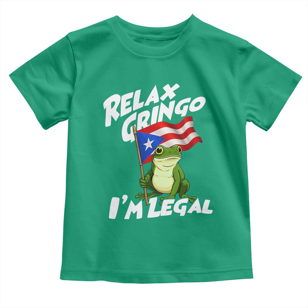 Funny Relax Gringo I Am Legal Toddler T Shirt Puerto Rico Flag Coqui Frog - Wonder Print Shop