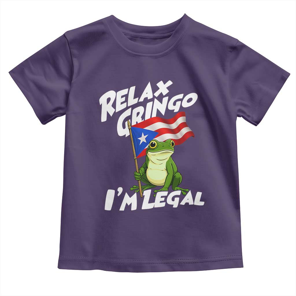 Funny Relax Gringo I Am Legal Toddler T Shirt Puerto Rico Flag Coqui Frog - Wonder Print Shop