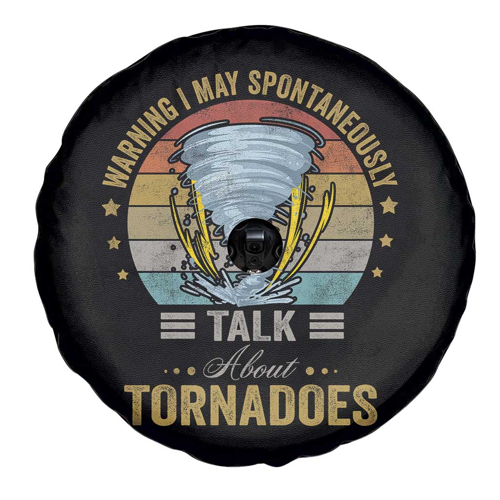 Funny Warning I May Spontaneously Talk About Tornadoes Spare Tire Cover - Wonder Print Shop