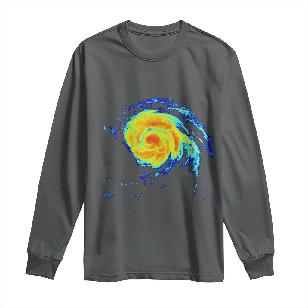 Hurricane Erin Long Sleeve Shirt Meteorologist Weather Radar Storm Chasing - Wonder Print Shop