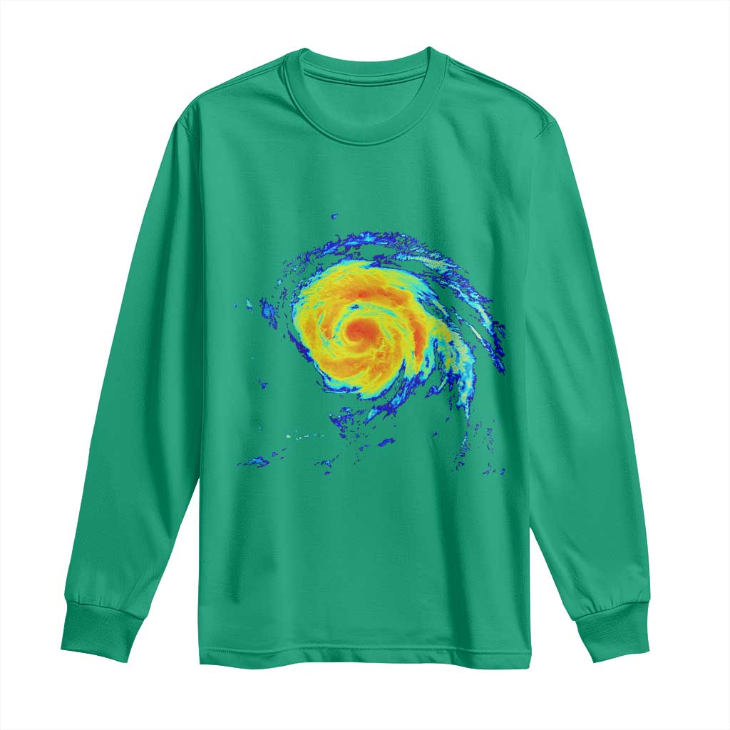 Hurricane Erin Long Sleeve Shirt Meteorologist Weather Radar Storm Chasing - Wonder Print Shop