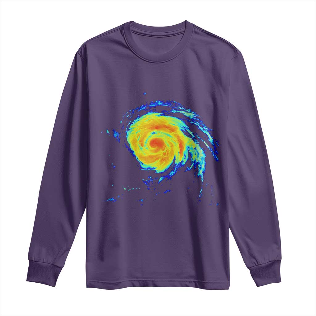 Hurricane Erin Long Sleeve Shirt Meteorologist Weather Radar Storm Chasing - Wonder Print Shop