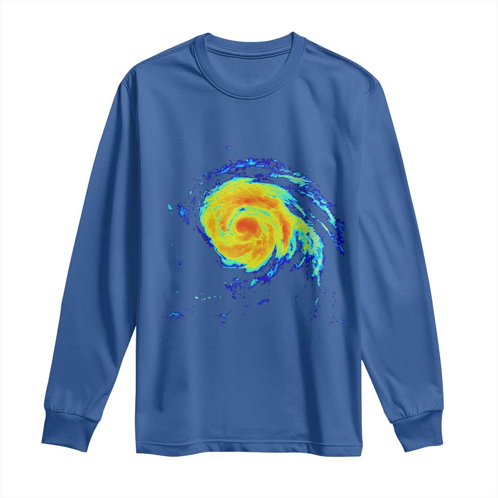 Hurricane Erin Long Sleeve Shirt Meteorologist Weather Radar Storm Chasing - Wonder Print Shop